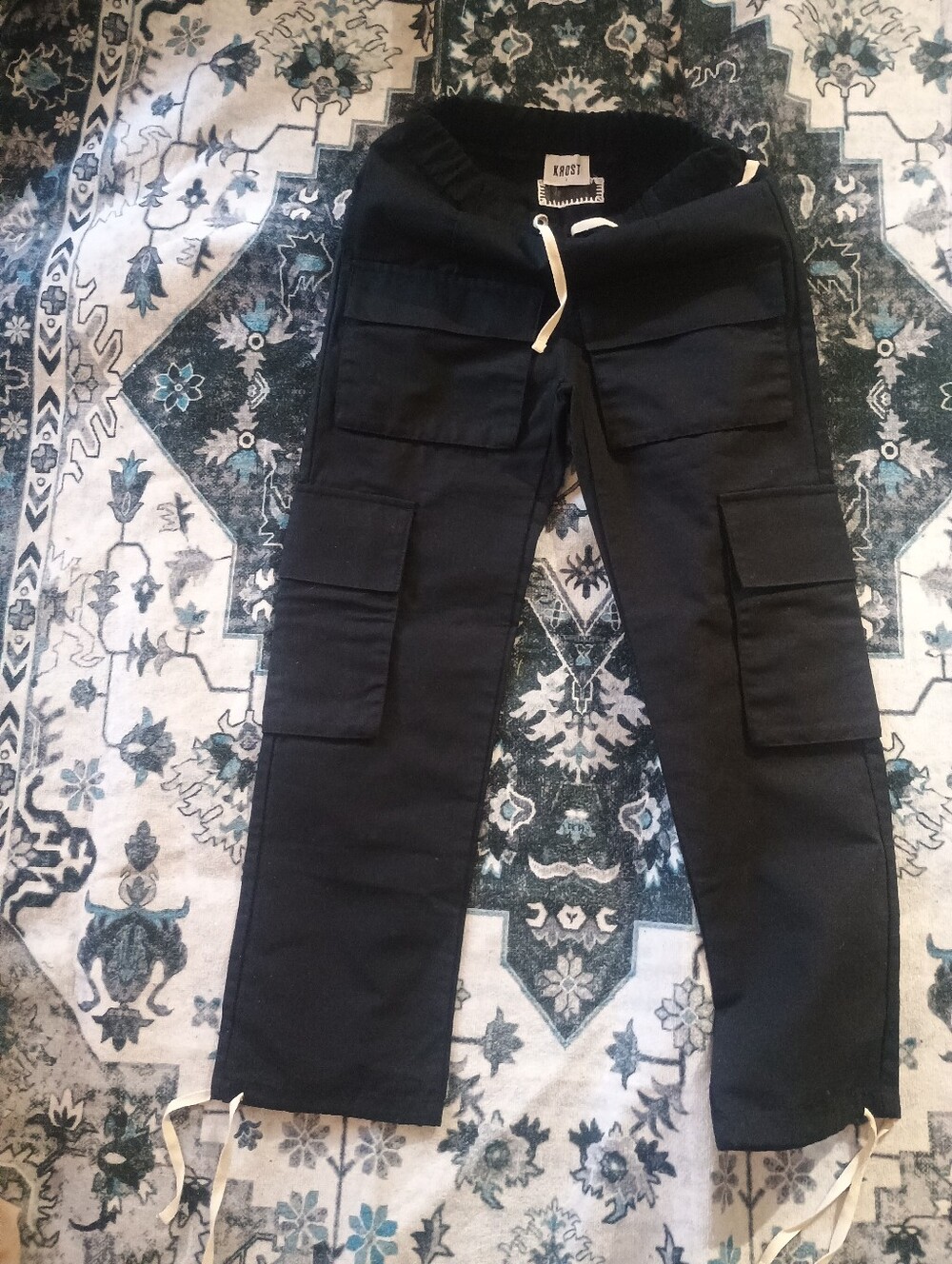 Krost st Black Drawstring Waist Pants